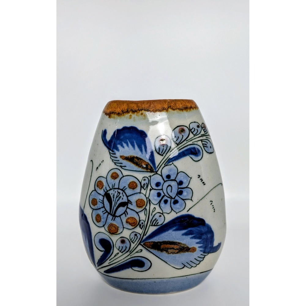 Vintage 1970's Ken Edwards Tonala Handpainted El Palomar Bud Vase